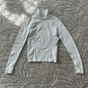 Athleta Ivory Ribbed Long Sleeve